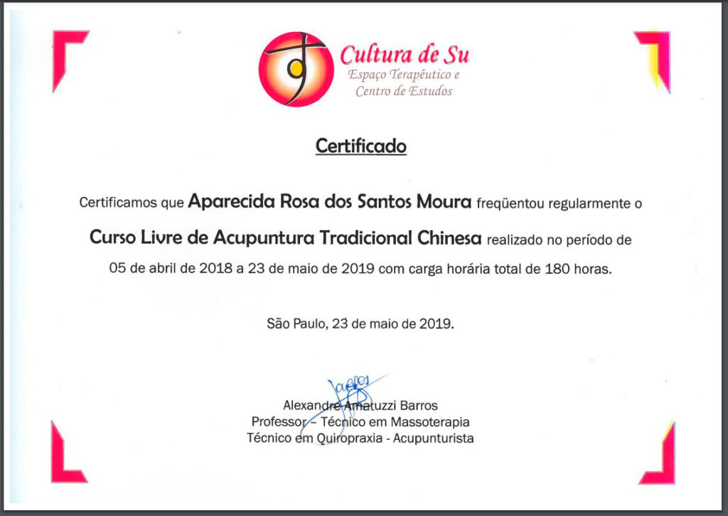 Diploma acupuntura, medicina chinesa