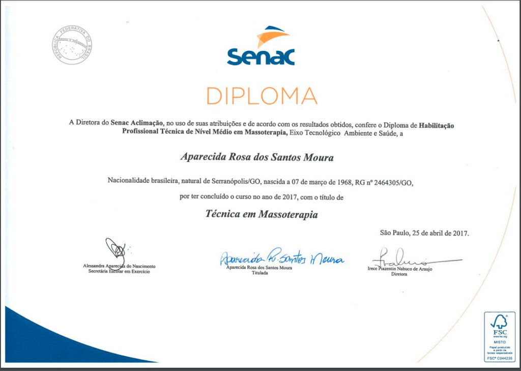 Diploma Massoterapeuta